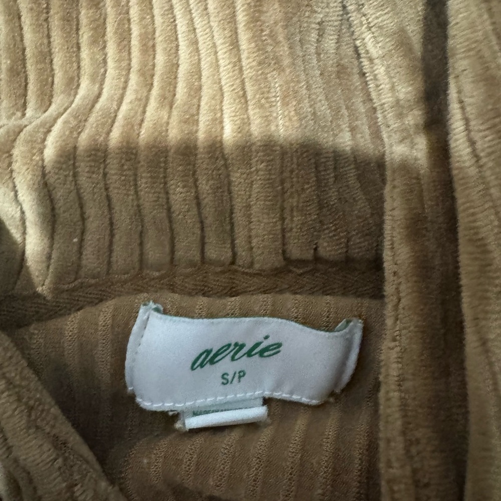 aerie Olive Green Corduroy Flare Pants - Picture 3 of 6
